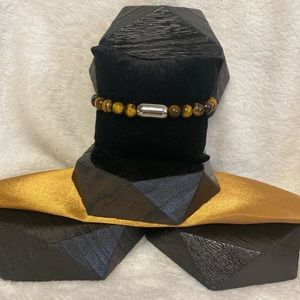 New Men’s Stainless Steel and Stone Beads Bracelet